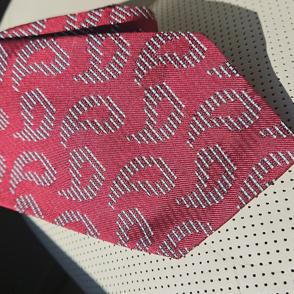 Giorgio Armani Red and Gray Patterned Tie